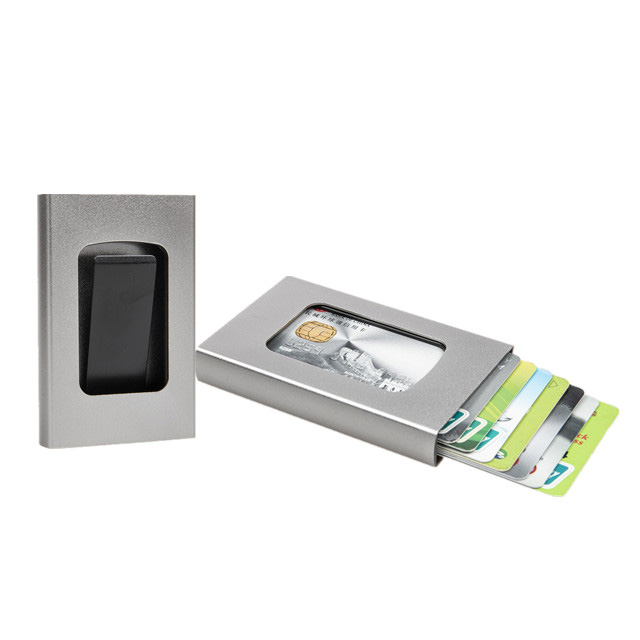 RFID Blacking Aman Kanthong Dompet Aluminium Awis lan Card Holder